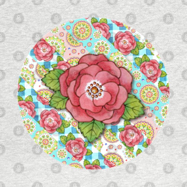 Mandala and Rose Stripe by PatriciaSheaArt